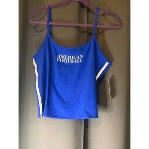 NWT Women’s American Football Blue Crop Tank Top Size XL